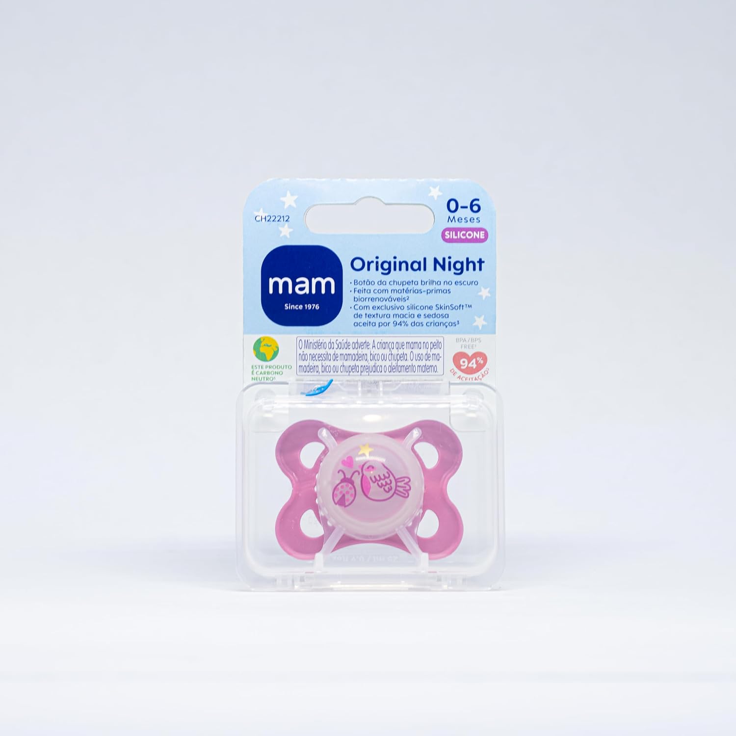MAM Baby 1 Chupeta Original Com Bico Simétrico de Silicone SkinSoft para Crianças 0-6 Meses Autoesterilizável em 3 Minutos, Rosa MAM Baby 1 Chupeta Original Com Bico Simétrico de Silicone SkinSoft para Crianças 0-6 Meses Autoesterilizável em 3 Minutos, Rosa