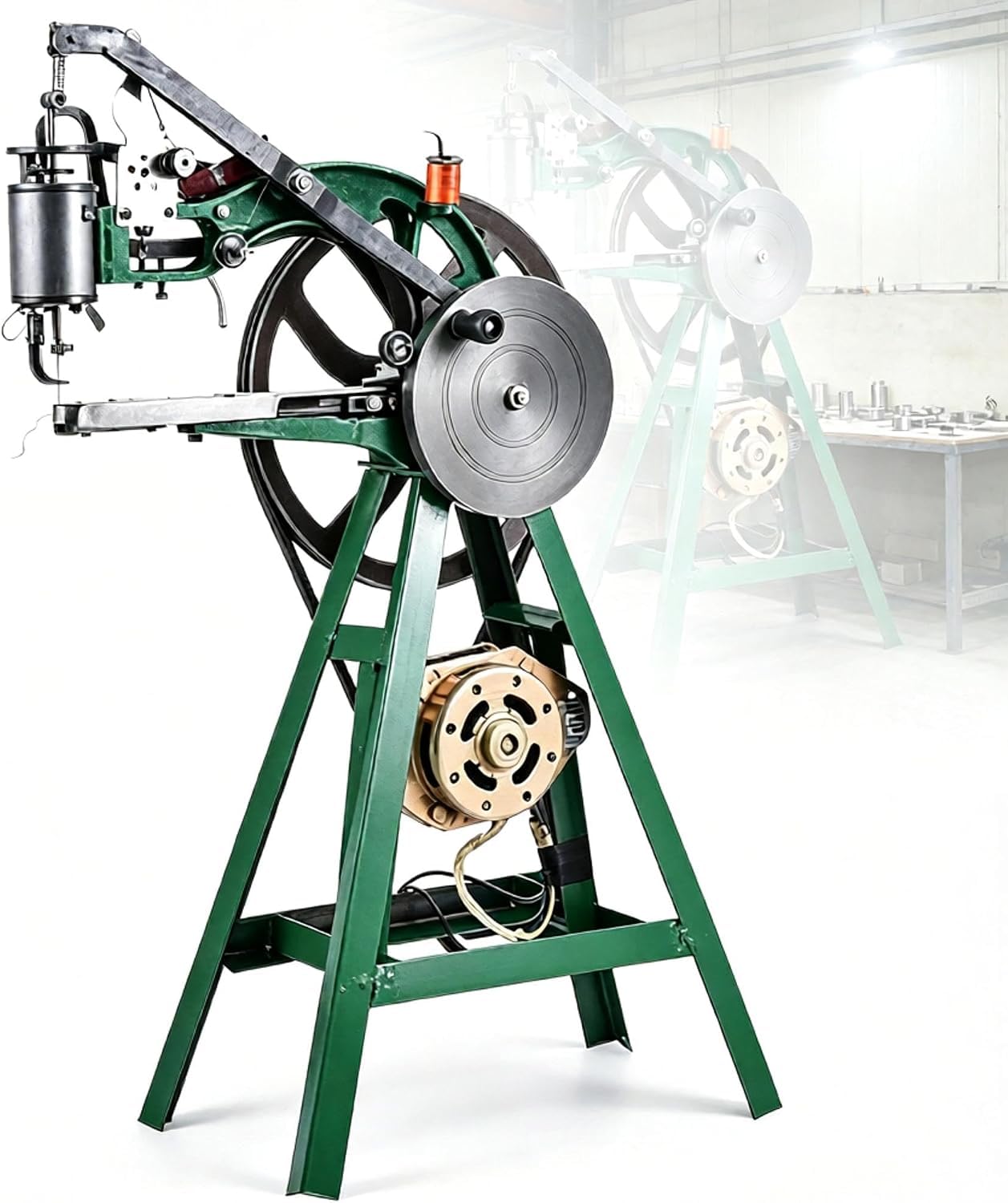 Macchina da cucire elettrica per calzolaio 220V, robusta, manuale, per riparazione scarpe, con supporto verticale, attrezzatura per la lavorazione di scarpe in pelle.