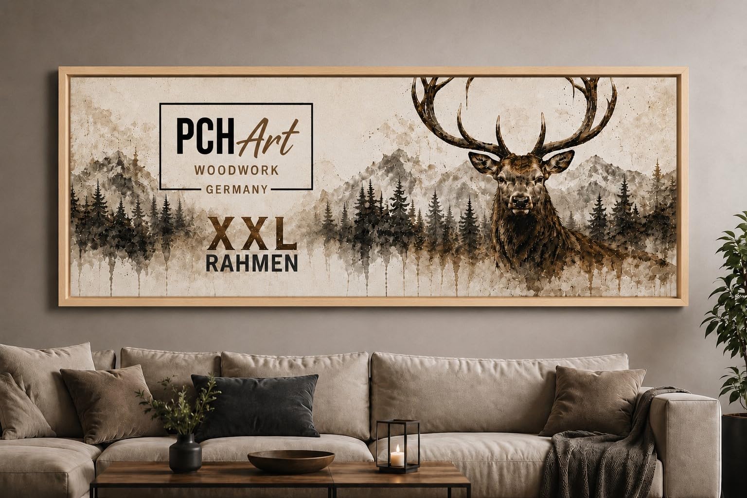 XXL Schattenfugenrahmen, 80x160 cm, Buche
