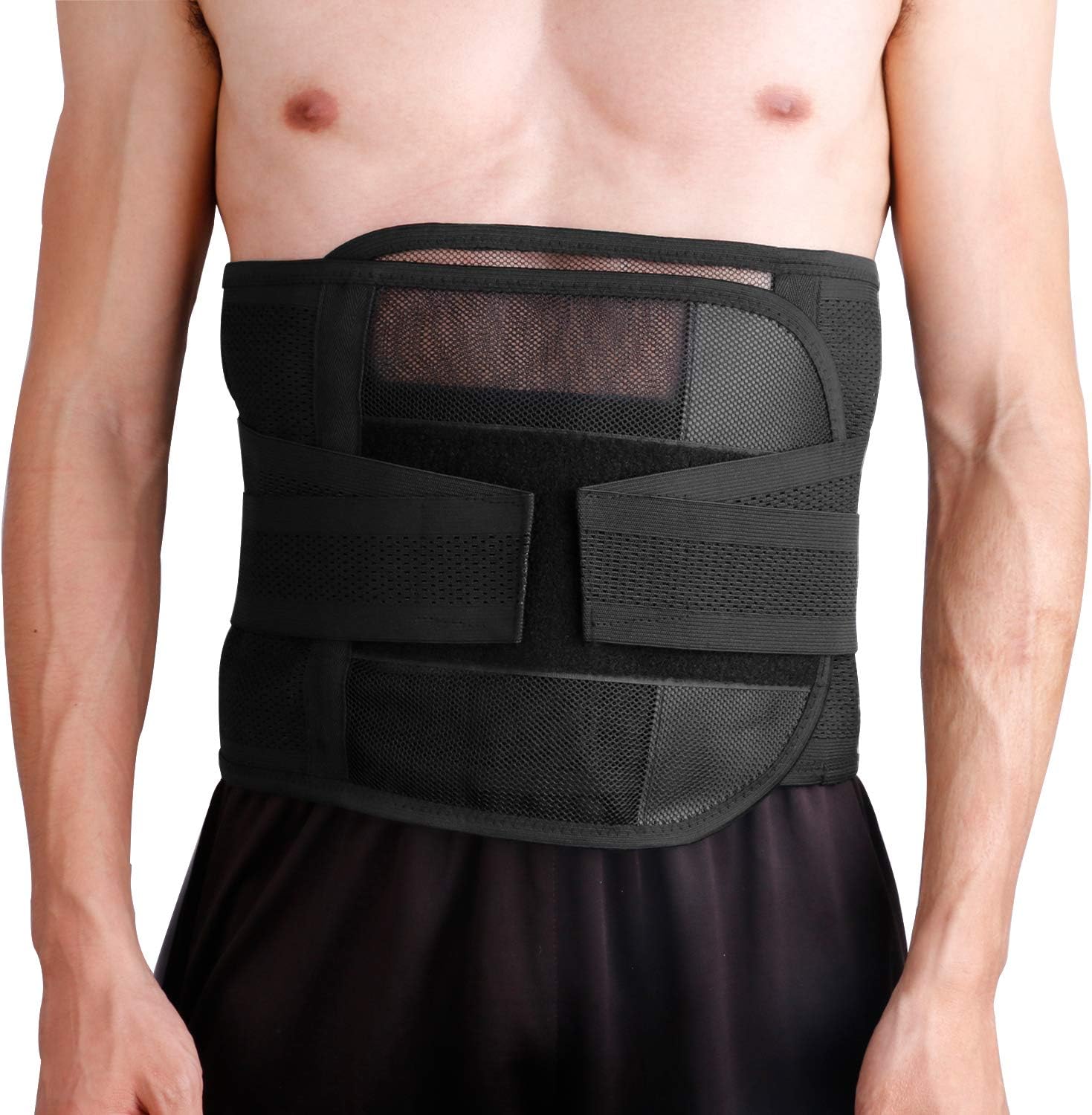 Htwon Waist Trainer for Women & Men, Ultra Breathable Waist Trimmer Belt Sweat Wrap, Adjustable Ab Sauna Belt Stomach Fat Burner Wrap for Sports Exercise Slimming Shaping (M)