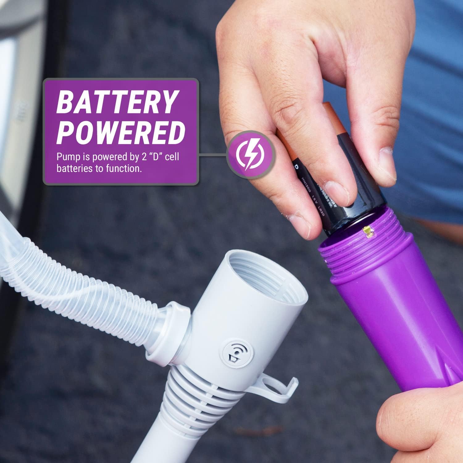 TERA PUMP - TRHD03 2D Battery Operated Liquid, Gas, Water Transfer Pump w/Auto-Stop System (Leak protection) and Buzzer Warning for E15, E85, Diesel, Non-Potable Water