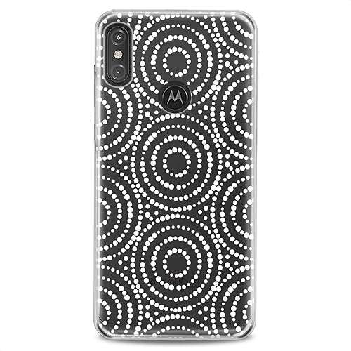 Cavka Funda de poliuretano termoplástico compatible con Motorola G9 G8 Plus G7 E20 P40 Z4 Edge 20 G22 Stylus blanco y negro con lunares bonitos