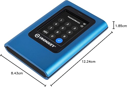 Vista 20 de Kingston IronKey Vault Privacy 80 1.92TB SSD externo FIPS 197 XTS-AES 256GB cifrado PIN de pantalla táctil Protección de datos segura