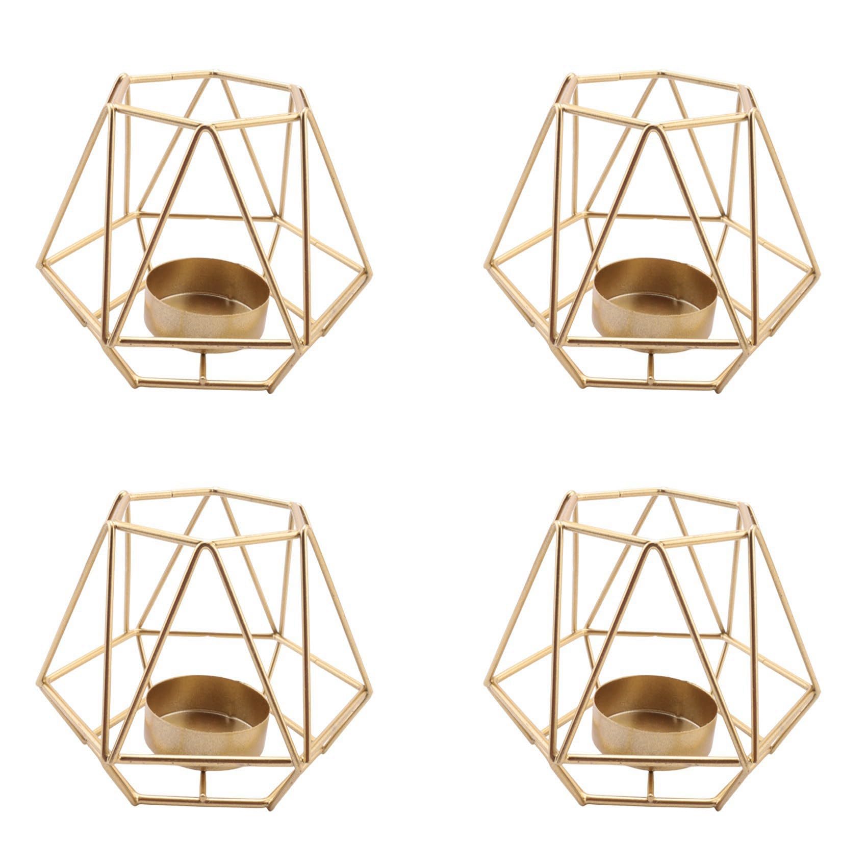 16 Stück Metall Geometrisches Design Teelicht Votivkerzenhalter Hohl Teelichthalter