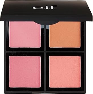 e.l.f. Cosmetics Powder Blush Palette, Four Blush Shades for Beautiful, Long-Lasting Pigment, Light