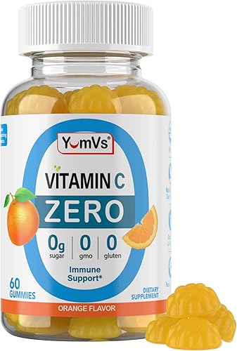 Yum-Vs - Gomitas de vitamina C sin azúcar para adultos y niños, 250 mg de VIT C para apoyo inmunológico, suplemento de gomitas de vitamina C