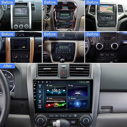 Vista 2 de Estéreo de Coche Universal de 9 Pulgadas con Pantalla Táctil Android 13 Radio de Coche Doble Din Inalámbrico Carplay y Android Auto Navegación