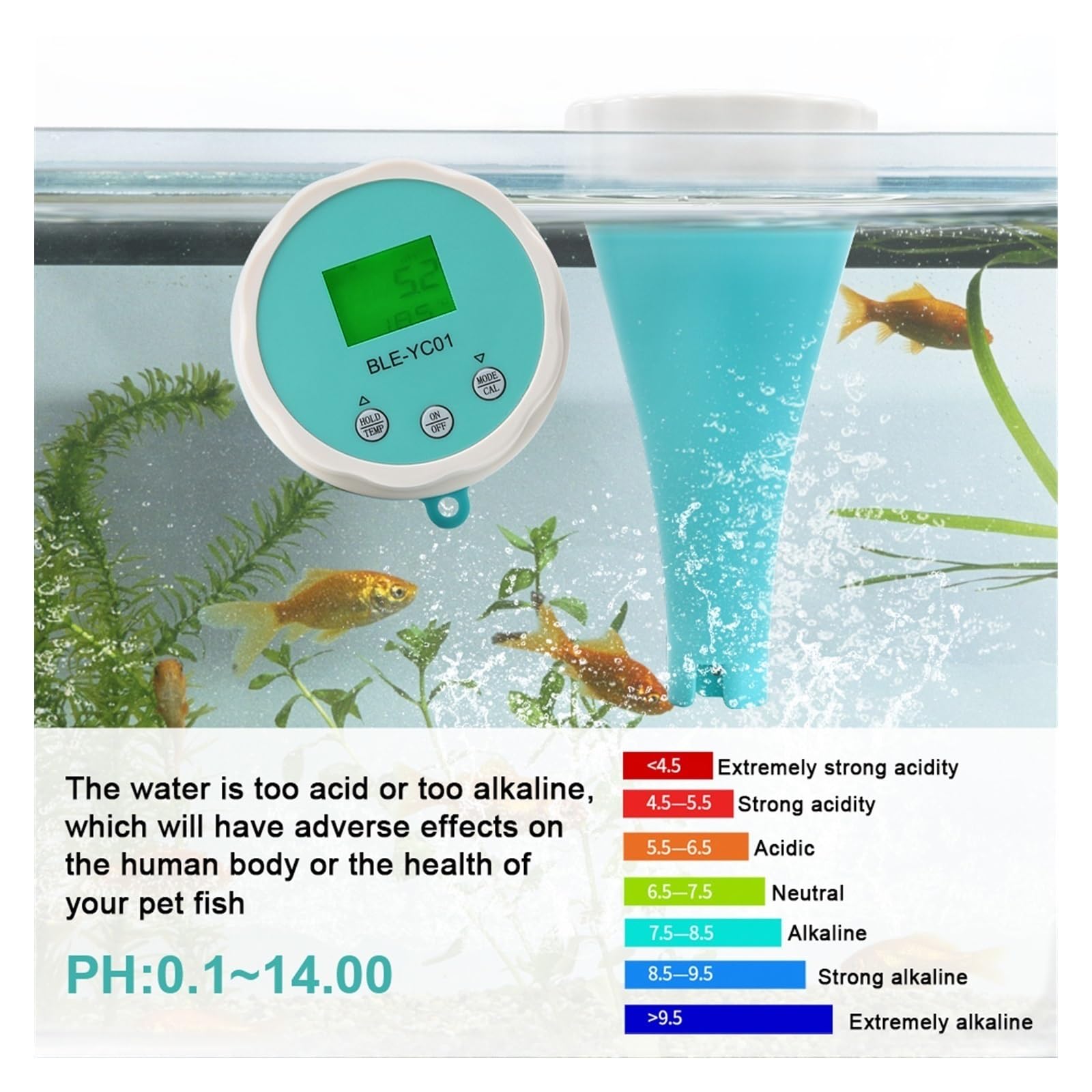 Analizador Digital de Agua, Detector de Calidad del Agua 6 en 1, medidor pH, EC, TDS, ORP, Temperatura, Cloro, aplicación visualización, comprobador Piscina multifunción