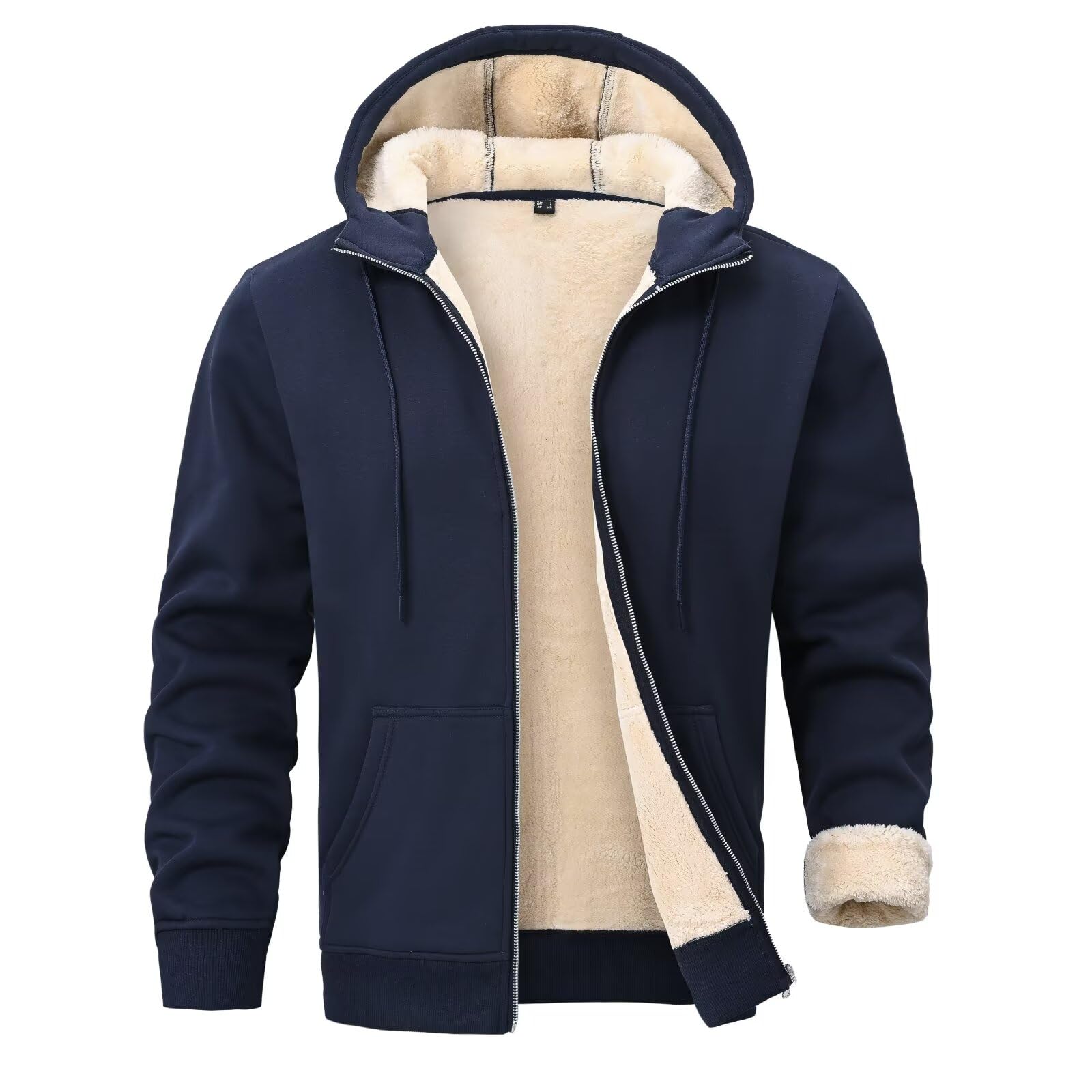 Felpa Uomo con Zip Giacca Invernale Sherpa