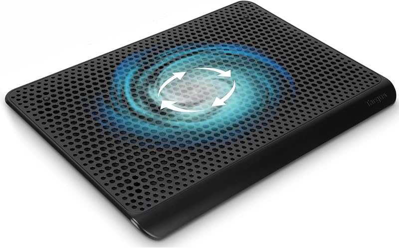 Laptop Cooling Pad, Single Fan, Up to 16 Inch, for Macbook/PC, Black (AWE69US)