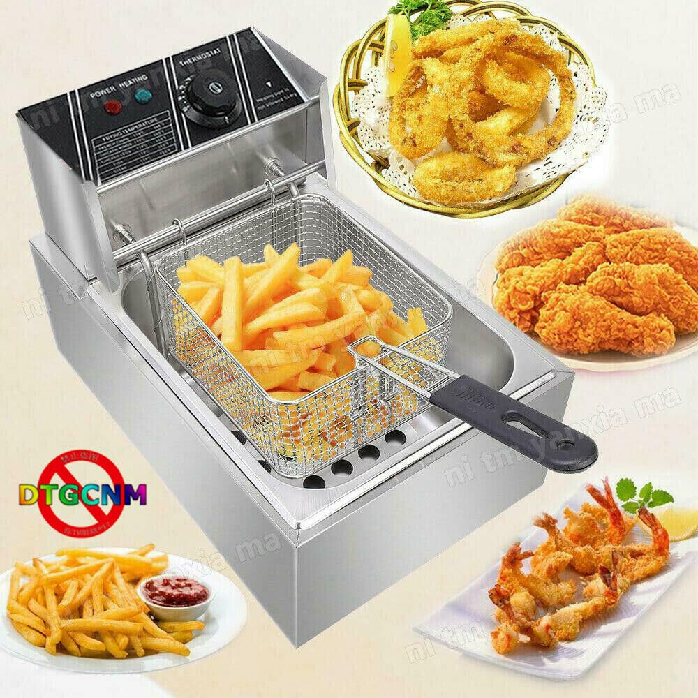 Fritteuse 6 L Edelstahl Kaltzonen Friteuse 2500W 6 Liter Fritöse Frittöse Neu