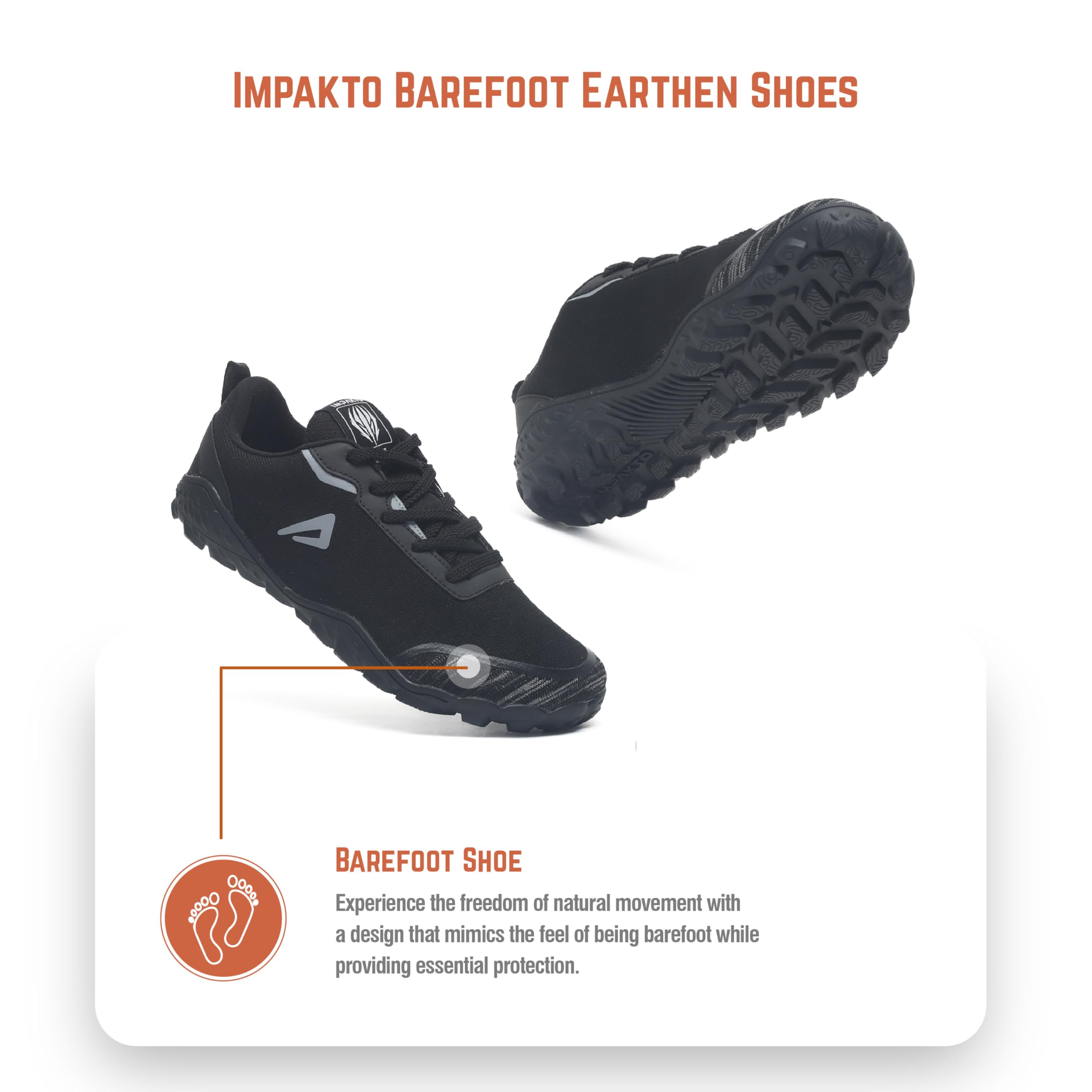 Impakto Men’s Barefoot Earthen Shoes | Wide Toe Box | Lightweight Shoes for Trainning, Running on Soft Ground & Workout | Minimalist Zero-Drop for Natural Movement | Anti-Skid & Flexible Rubber Sole 1