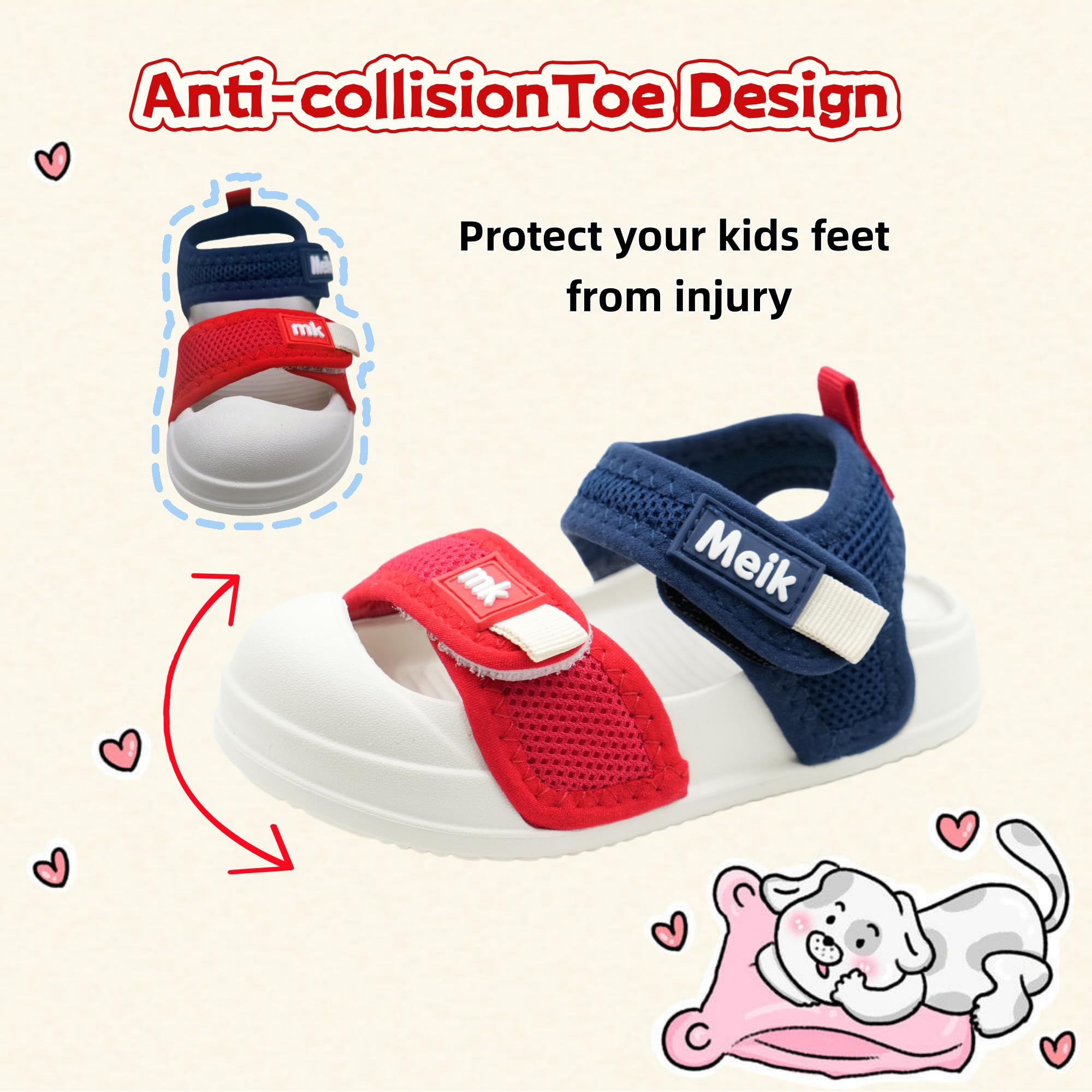 Meik Mangni Sandali Estive Bambina Scarpe da Spiaggia Bambini Ciabatte Asilo e Casa Ragazze Ragazzi Sandal Antiscivolo Traspiranti Sandalo Interno e Esterno,21-31 EU