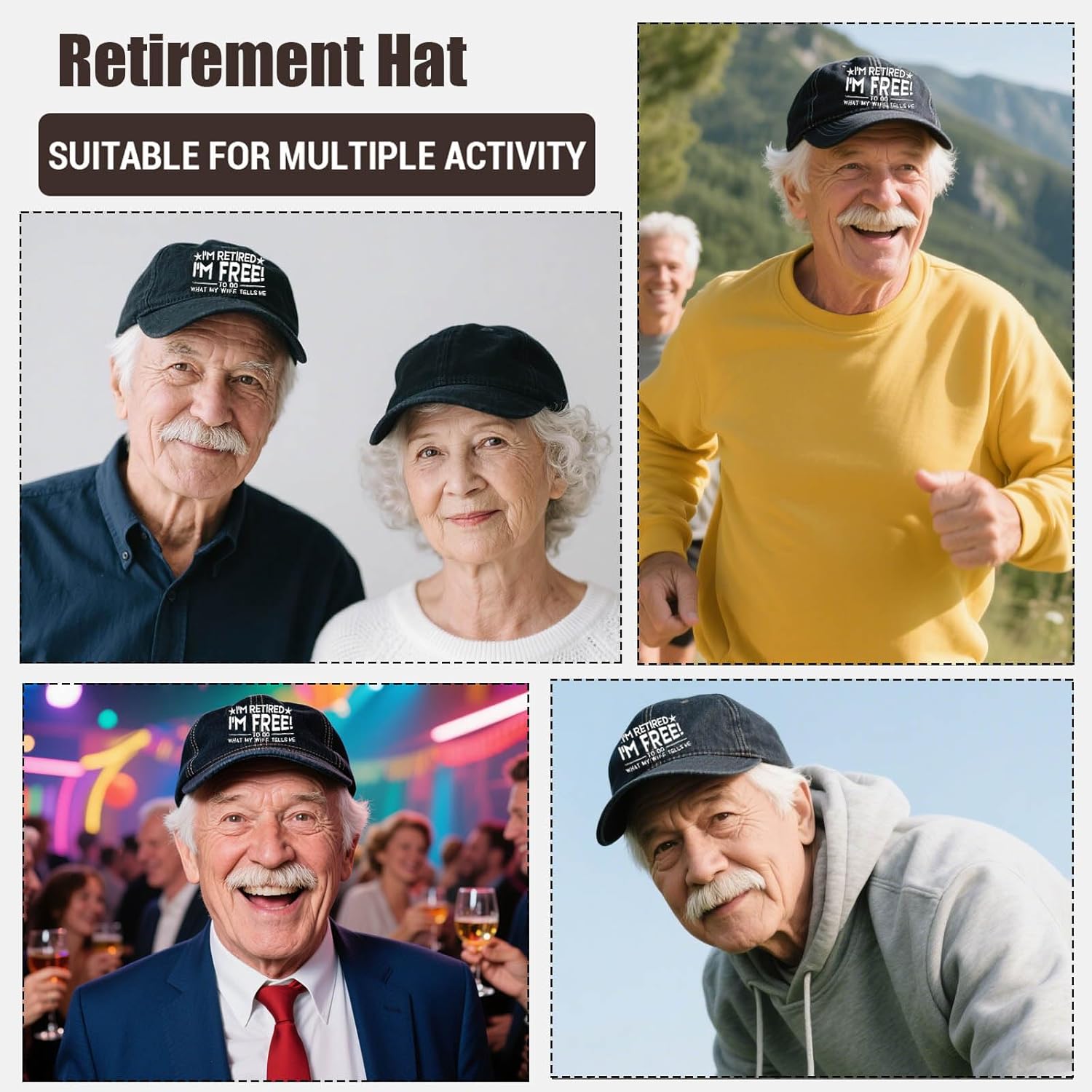 Ghazni Embroidered Retired Hat for Retirement Gifts for Woman Men - Adjustable Breathable Cotton Baseball Cap - Image 2