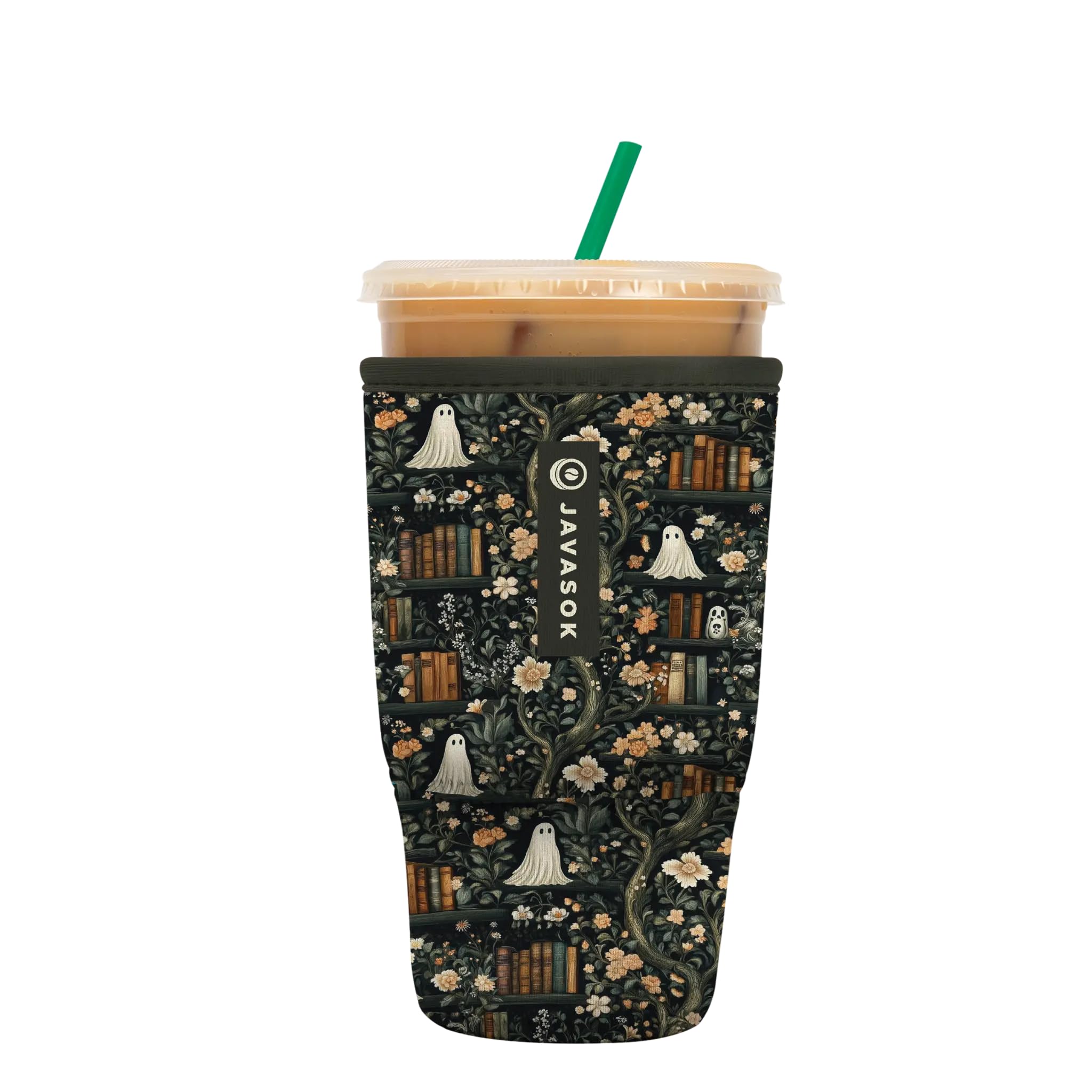 Sok It JavaSok Iced Coffee &amp; Cold Soda Insulated Neoprene Cup Sleeve (Ghost Stories, Large: 30-32oz)
