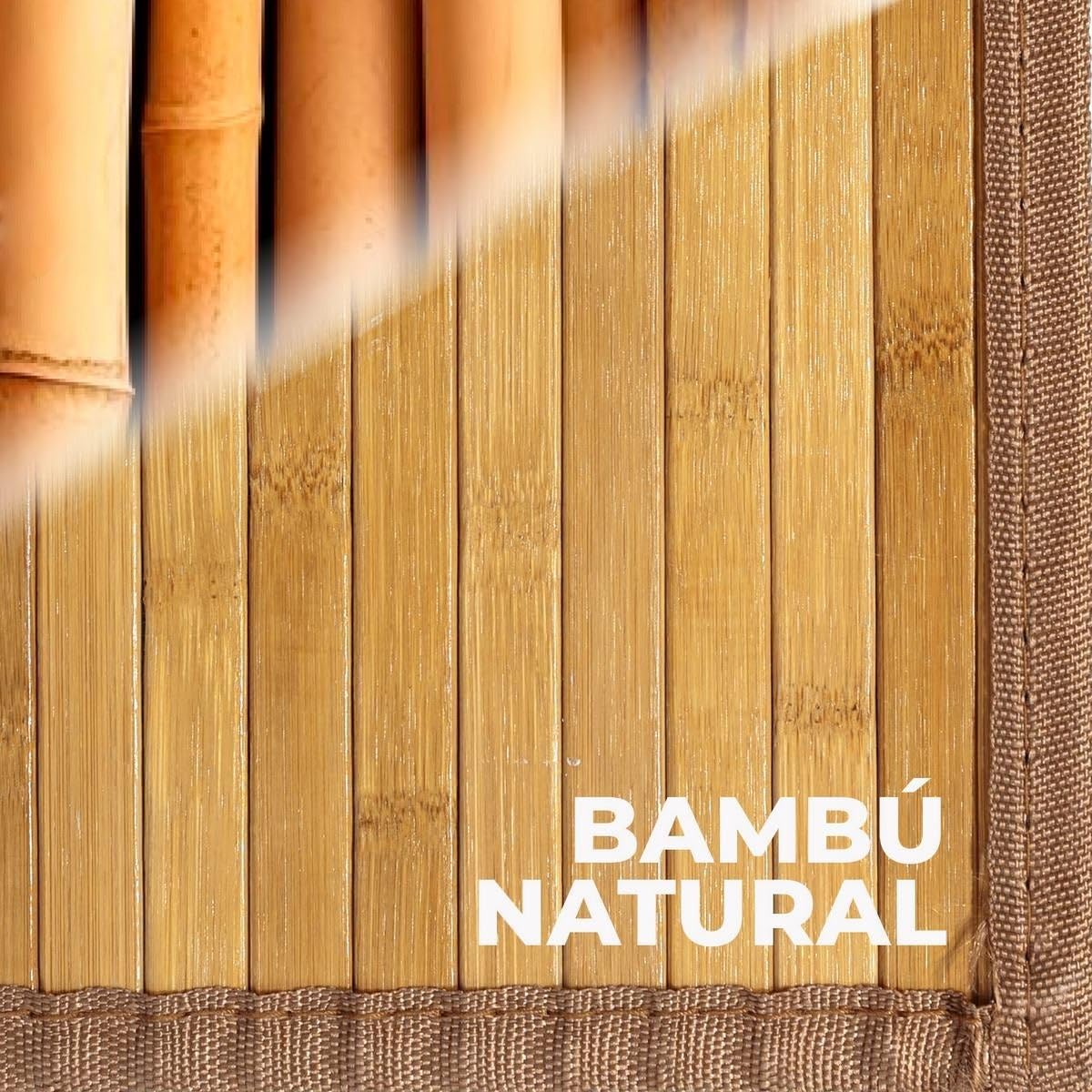 LOLAhome - Alfombra para Salón de Bambú Natural Antideslizante de 200x300 cm Marrón Claro, Resistente a la Humedad y Manchas. Ideal para Cocina, Dormitorio, Comedor y Salón