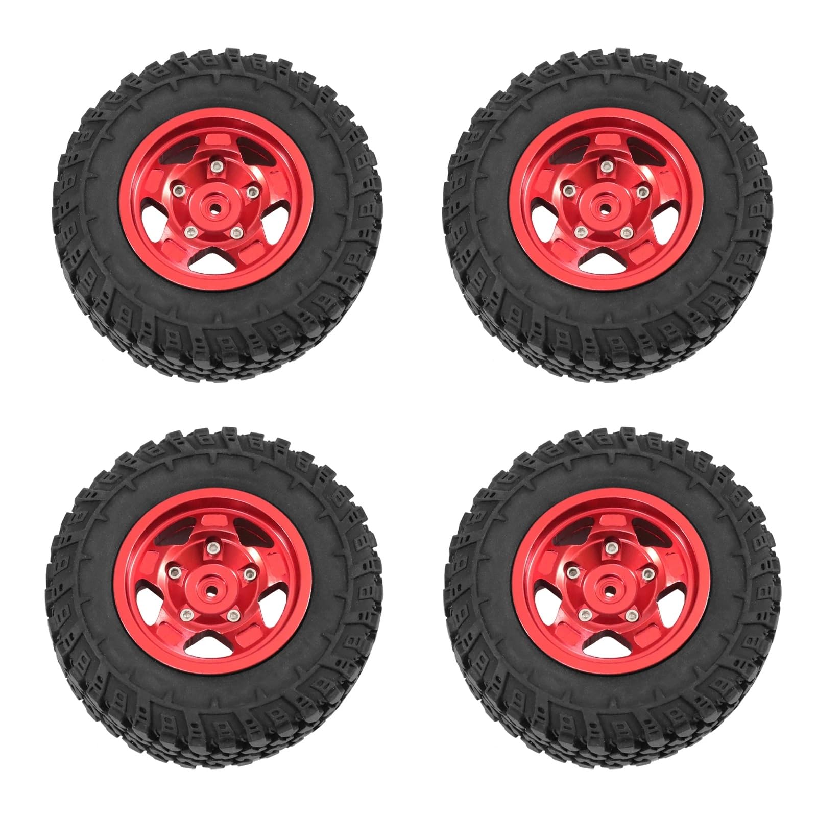 para WPL para FAYEE para MN 99S 98 MN300 4 Uds Neumáticos Ruedas Metal con Cerraduras Cuentas Coches RC Modificación Mejora Accesorios Modelo RC Rueda Neumáticos