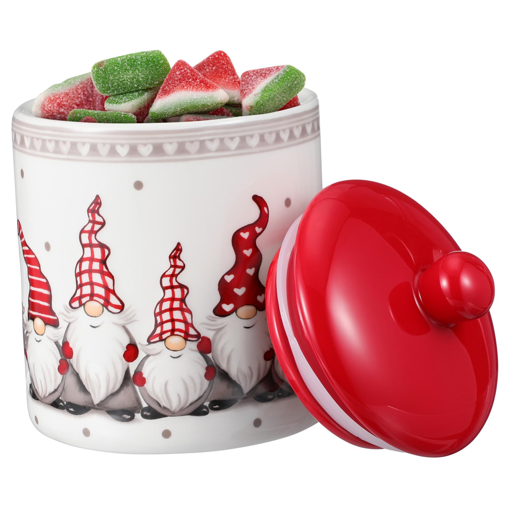 Keramik Vorratsdose Groß Rund mit Luftdichtem Deckel Vielseitig für Tee Trockenfrüchte und Snacks Weihnachtsmotiv Praktische Aufbewahrung für Küche und Haushalt