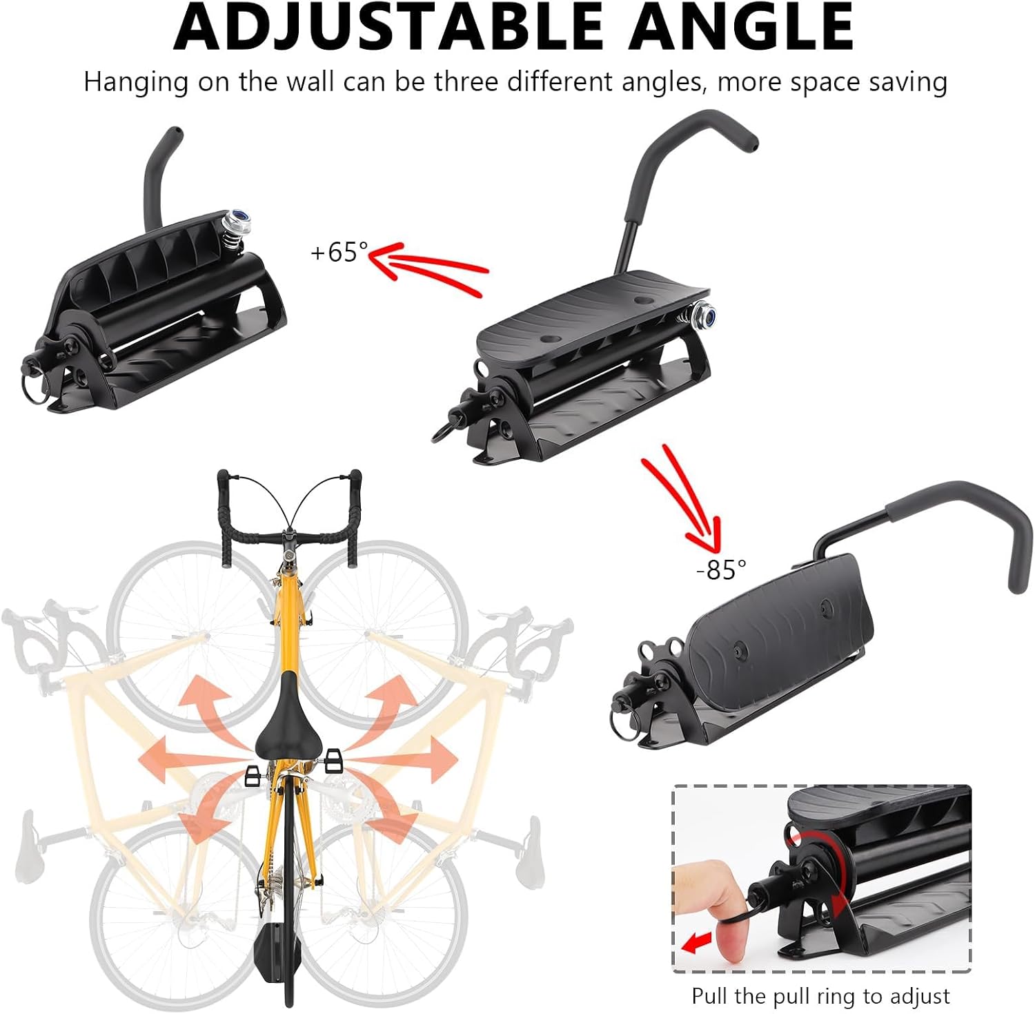 Swivel Bike Wall Mount, Bike Hangers for Garage and Indoor Storage, Space Saving Sturdy Wall Mount Bike Rack, Vertical Bike Rack(1 pcs)