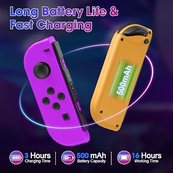 LNLBADNZ Replacement for Nintendo Switch Controller, Left and Right Switch Wireless Controllers Compatible with Switch/Lite/OLED, Support Motion Control/Wake-up/Dual Vibration (P-O)