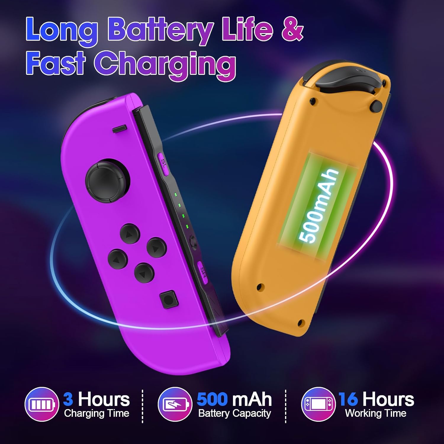 Sylphidara Replacement for Nintendo Switch Controller, Switch Controllers Compatible with Nintendo Switch/OLED/Lite, Support Dual Vibration/6-Axis Gyro/Motion Control/Wake-up (P&O)
