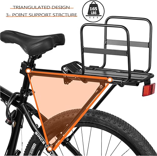 Miniatura 3 de Estante plegable de carga para bicicleta de alas anchas, liberación rápida, universal, gran capacidad, altura ajustable de 24 a 29 pies