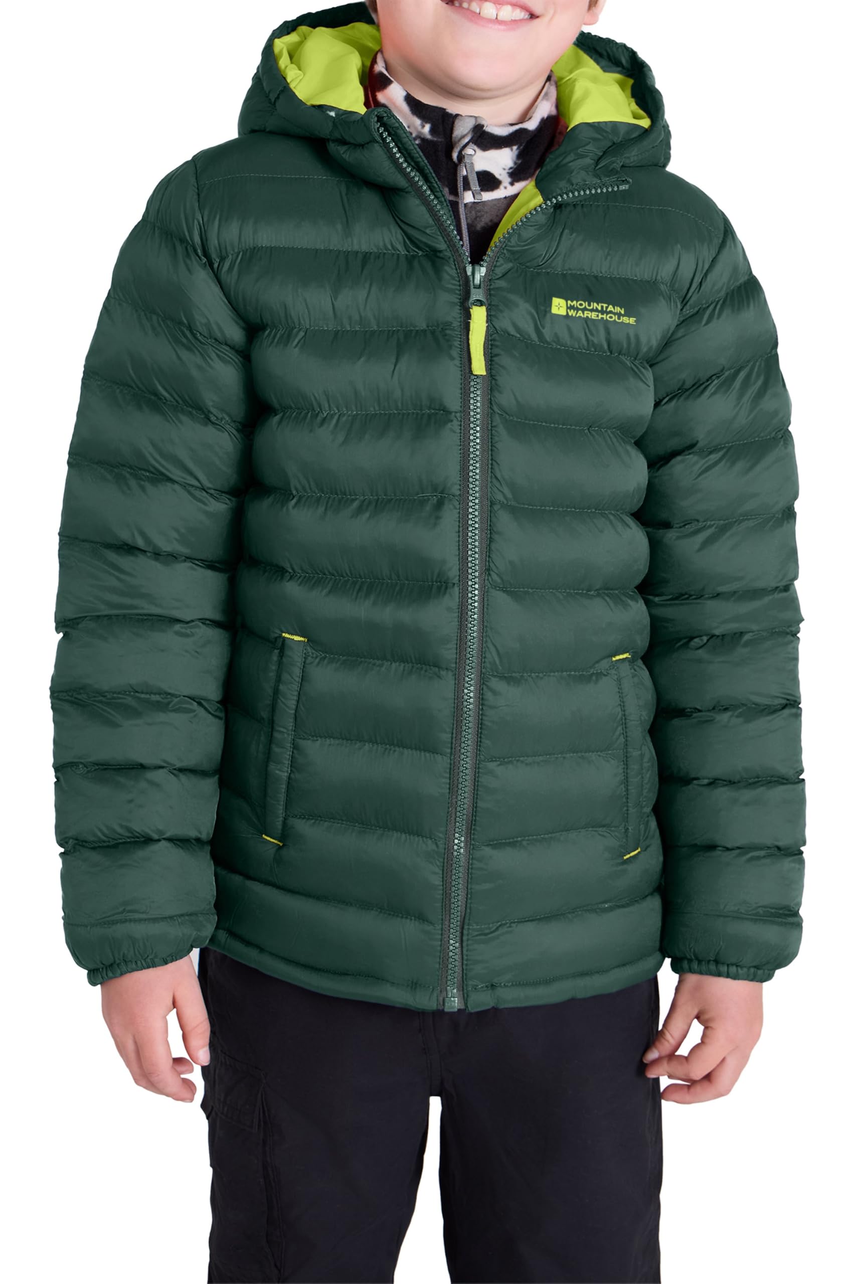 Mountain Warehouse Boys Khaki Seasons Padded Kids Puffer Jacket - Water Resistant, Lightweight & Insulated Coat, & Girls - Spring Summer, School, Travel Kids Size 7-8 Years