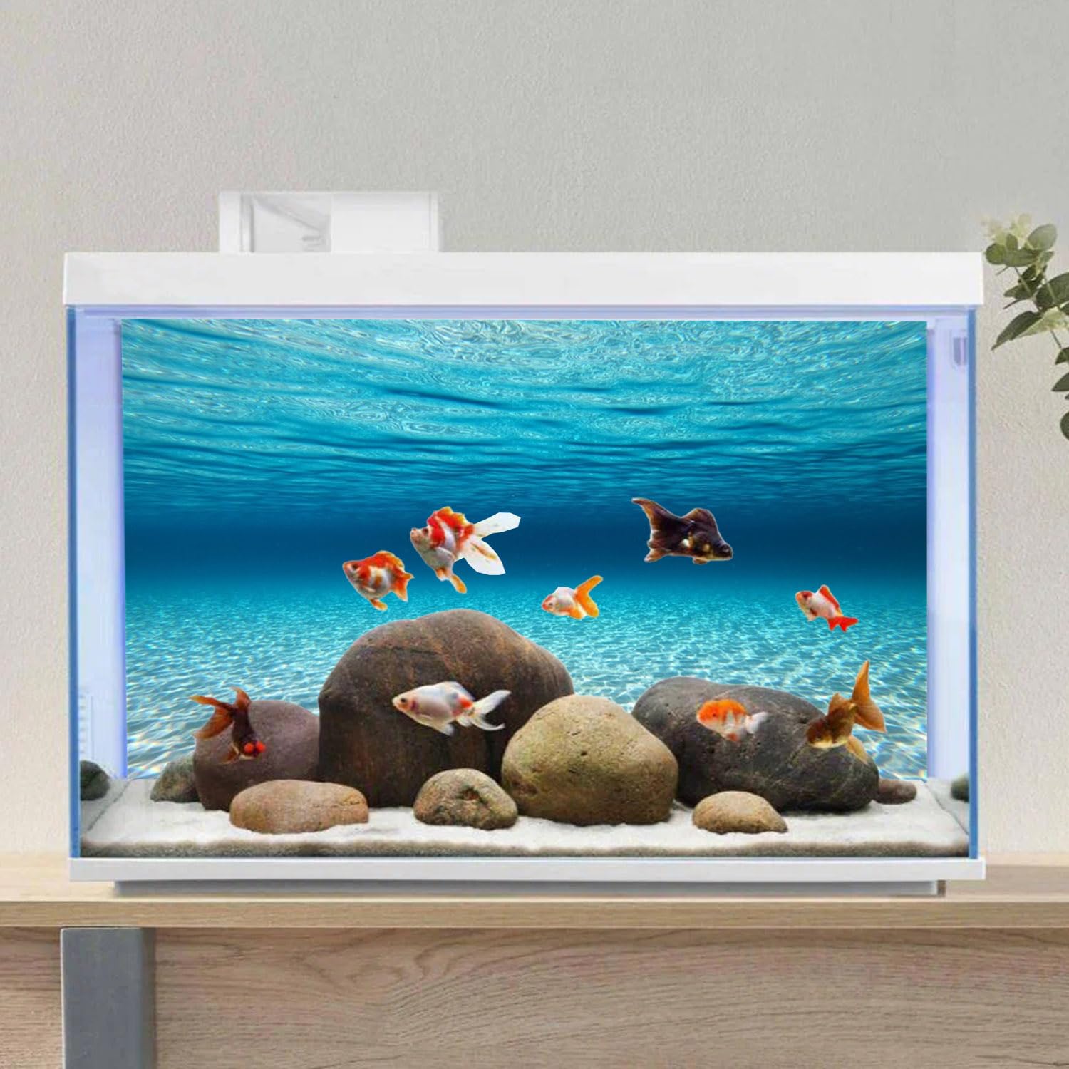 120x61cm Sottomarino Tema Acquario Sfondo Blu Oceano Subacqueo Mondo Acquario Sfondo Acquario Sfondo