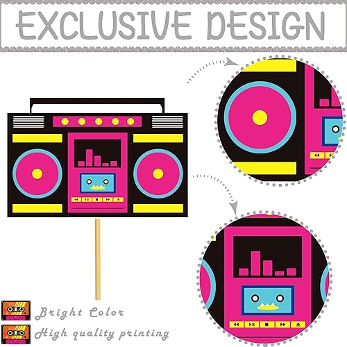Miniatura 4 de Cinta de casete para decoración de mesa de fiesta, decoración de fiesta Boombox, decoración de fiesta de radio Boom Box Cut 1980, cinta de cassette