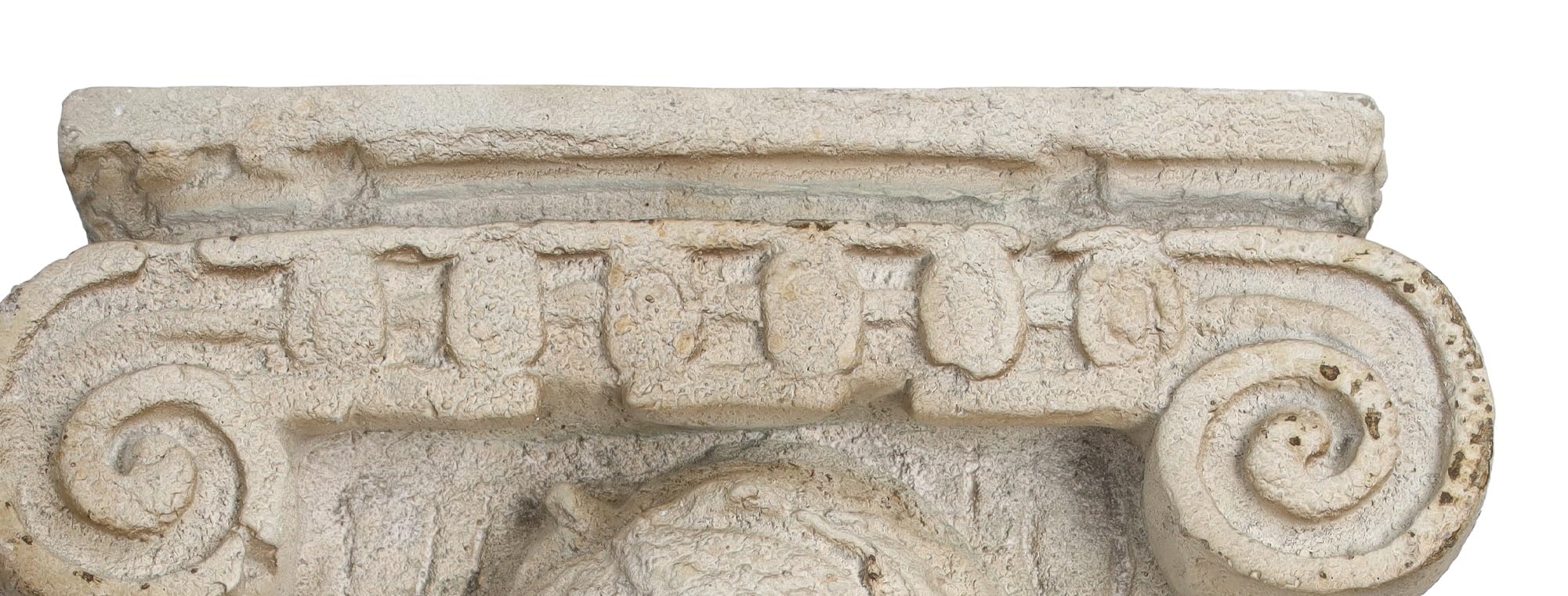 Keyhomestore - Kapitelowa półka z kredą z żywicy w antycznym kolorze beżowym, klasyczna dekoracja do wnętrz i na zewnątrz, wys. 40 cm, jako stojak na posągi, wazony i dekoracje