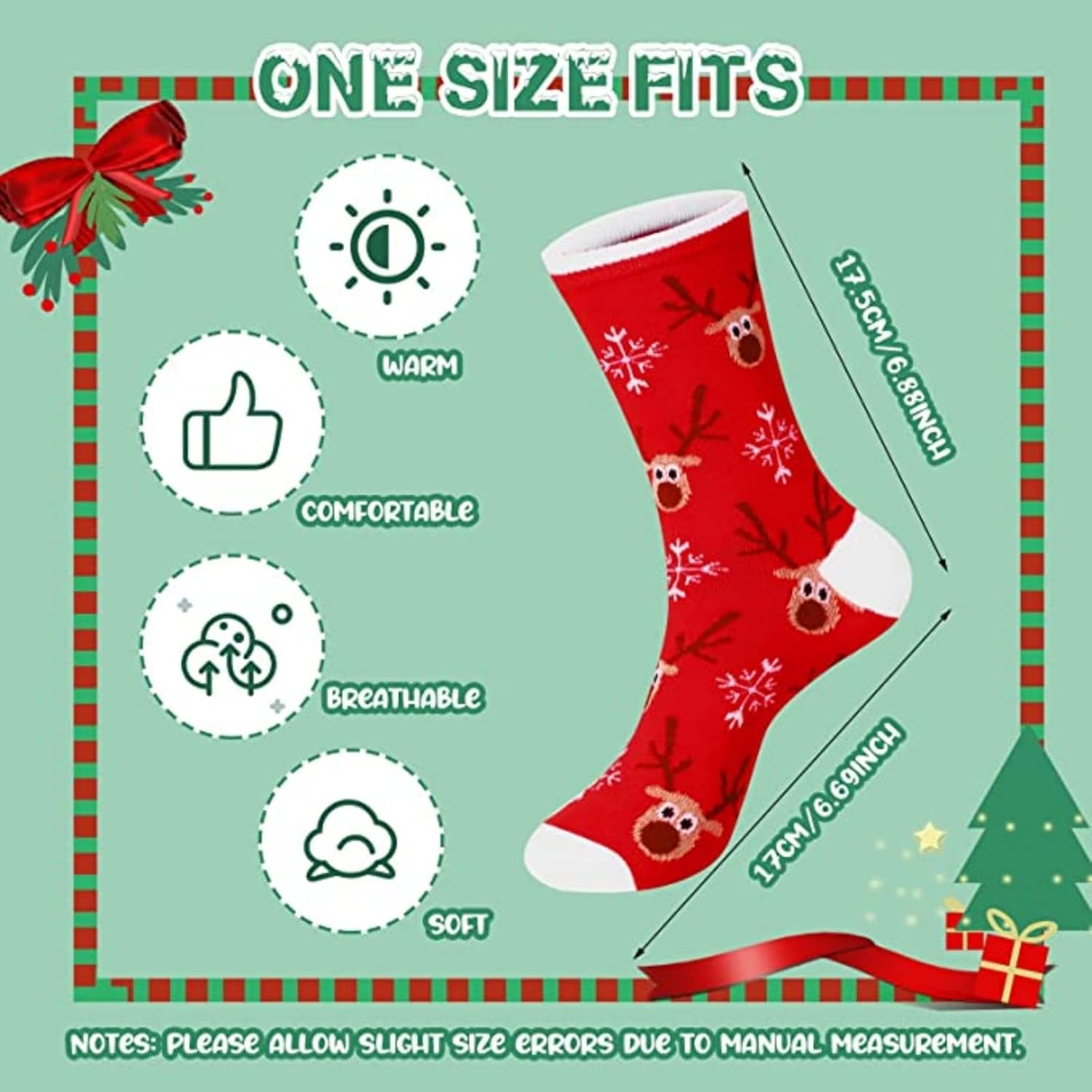 40 Pairs Christmas Socks Gifts for Homeless, Christmas Socks for Adults (Random Styles, Pack of 40 Pairs)
