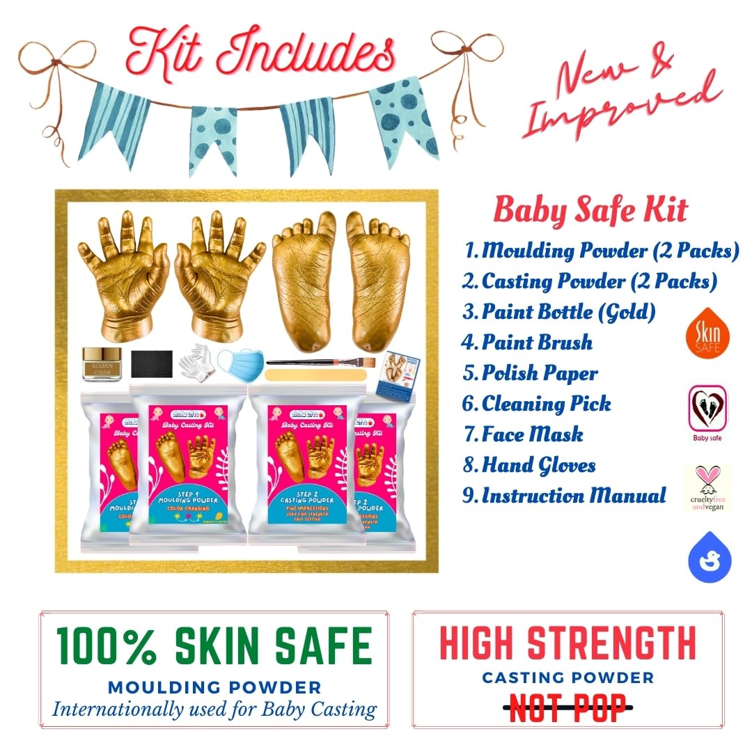 Dream Gifts Baby, Couple, Family Hands & Feet 3D Moulding & Casting Powder Kit | Ideal for Newborns, Toddlers, Kids, Couples, Families, Pet Owners