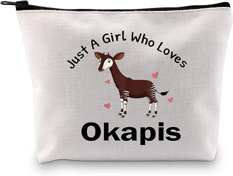 XYANFA Okapis Makeup Bag Cute Okapi Lover Gift Forest Griaffe Zebra Giraffe Gift Just A Girl Who Loves Okapis A Girl Loves Okapis