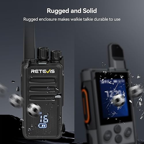 Miniatura 5 de Retevis RT68H Radio de 2 vías de largo alcance (paquete de 10) con cargador de 10 vías, walkie talkies recargables para adultos, carga más fácil,