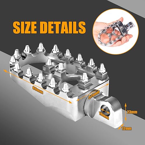 Miniatura 8 de Estriberas anchas CNC Offroad para Harley Dyna Sportster FLFB FLSTF Iron 883 Softail Street Glide, rotación de 360 grados MX Chopper Bobber Style