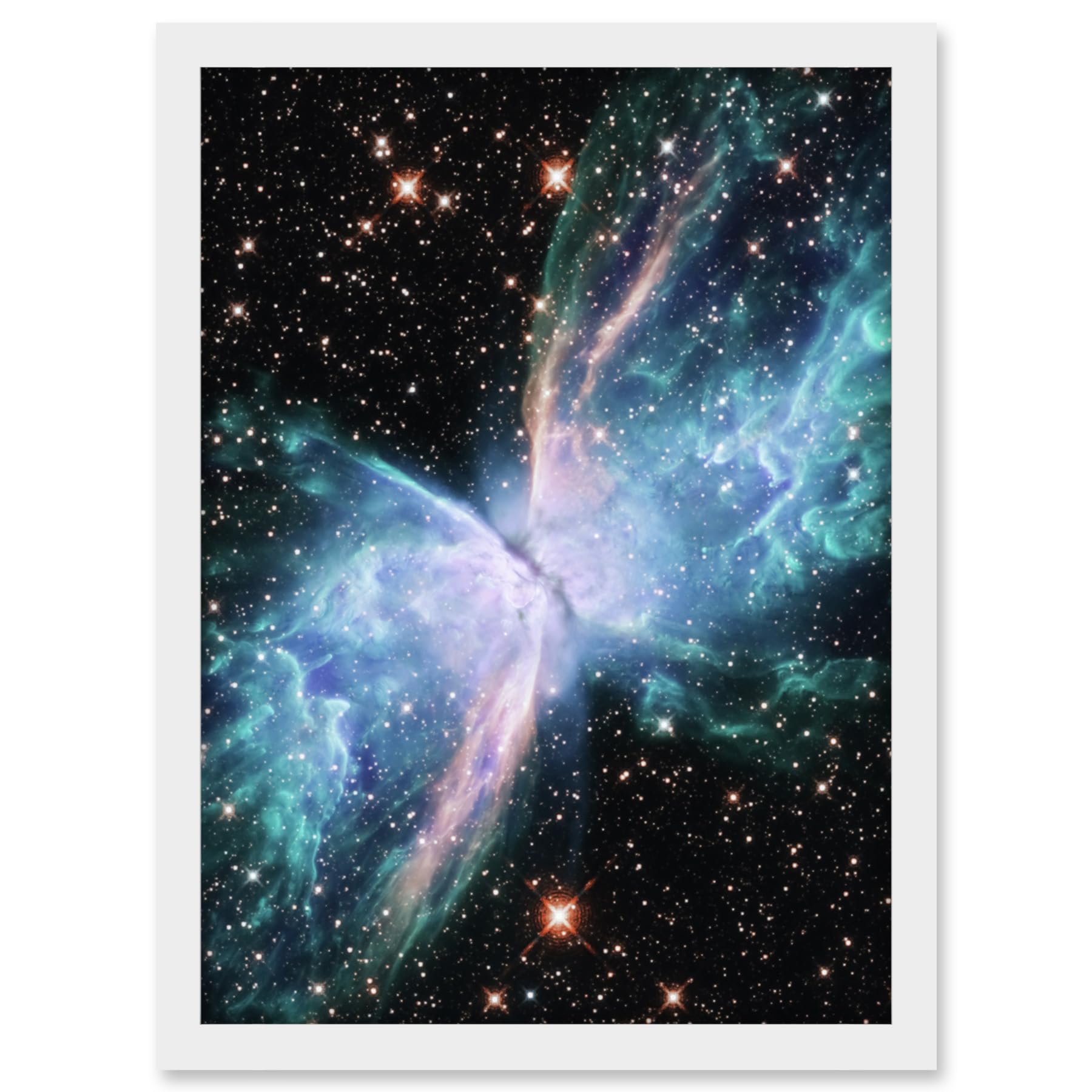 Artery8 Hubble Space Telescope Image NGC 6302 The Butterfly Nebula Luminous Blue Bipolar Planetary Galaxy Wings Of Gas Artwork Framed A3 Wall Art Print