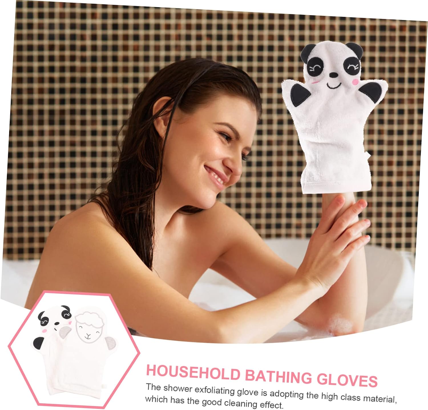 2pcs Boy Girl Shower Gloves Animal Scrubbing Mittens Bath Mittens for Girls Exfoliating Gloves Reusable Skin Cleaning Mitts