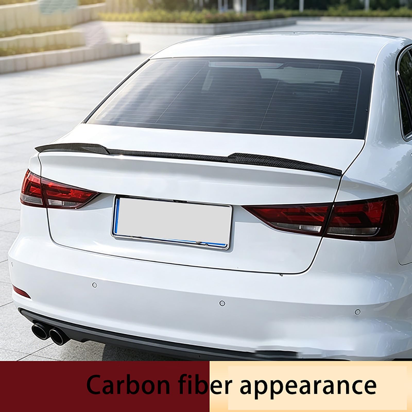 Set di Alette Spoiler per Bagagliaio Auto, Splitter Posteriore a Tre sezioni, alettone Posteriore, Compatibile per Benz W222 S-Class S 450 L 4MATIC 2017-2020,2-Carbon Fiber Look