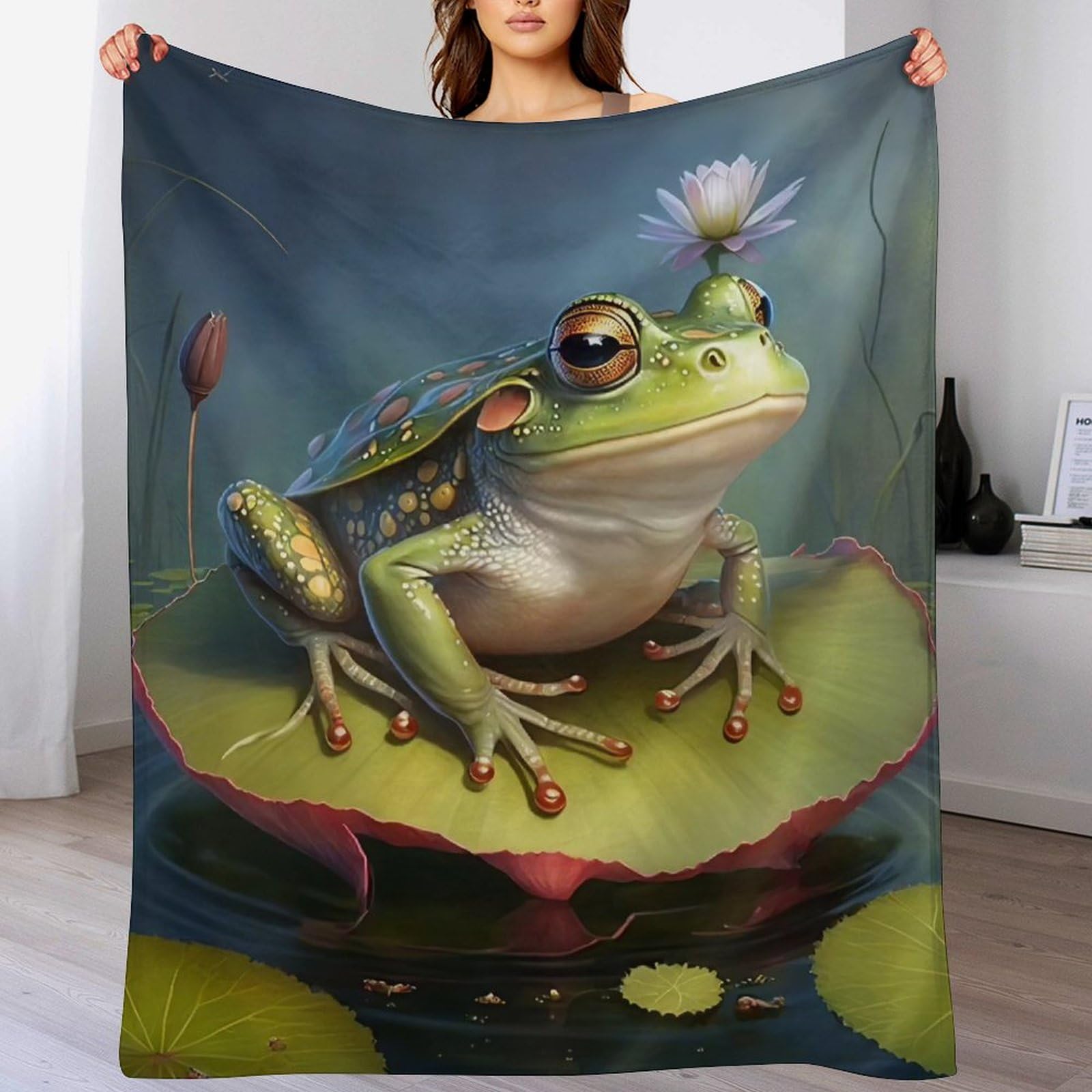 Couverture grenouille en flannel de qualité supérieure durable et chaude