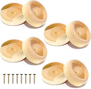4 Pack Closet Pole Socket Wooden Closet Rod Bracket Wooden Curtain Rod Bracket Pole Socket with Screws for 1-3/8" Poles Wall Wardrobe Hallway Bathroom Hanging Clothes