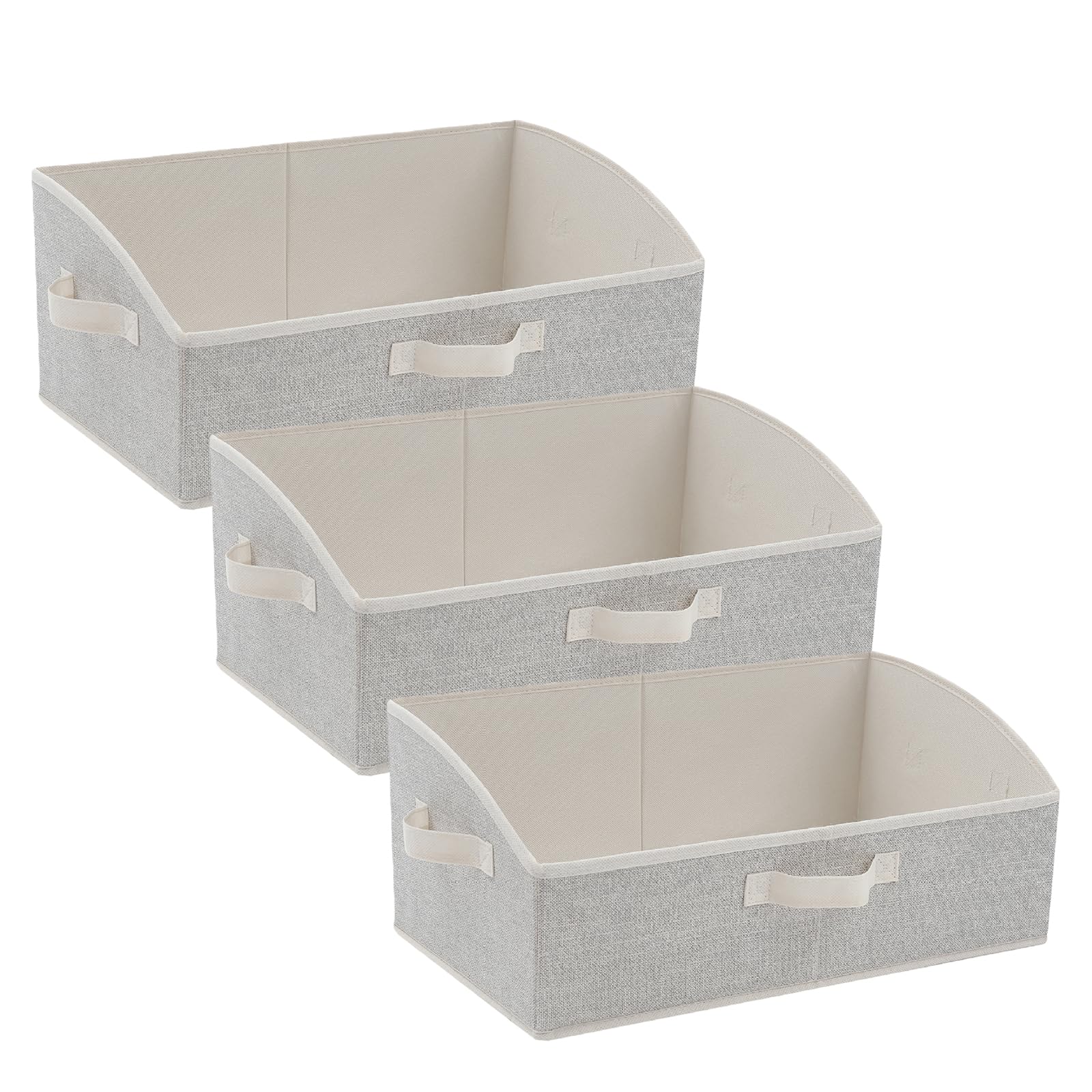PORFOYO Scatola portaoggetti in tessuto, set da 3 scatole pieghevoli con manici, scatola per la conservazione, organizer per vestiti, giocattoli, strumenti, armadio, dimensioni 50 x 28,5 x 20 cm