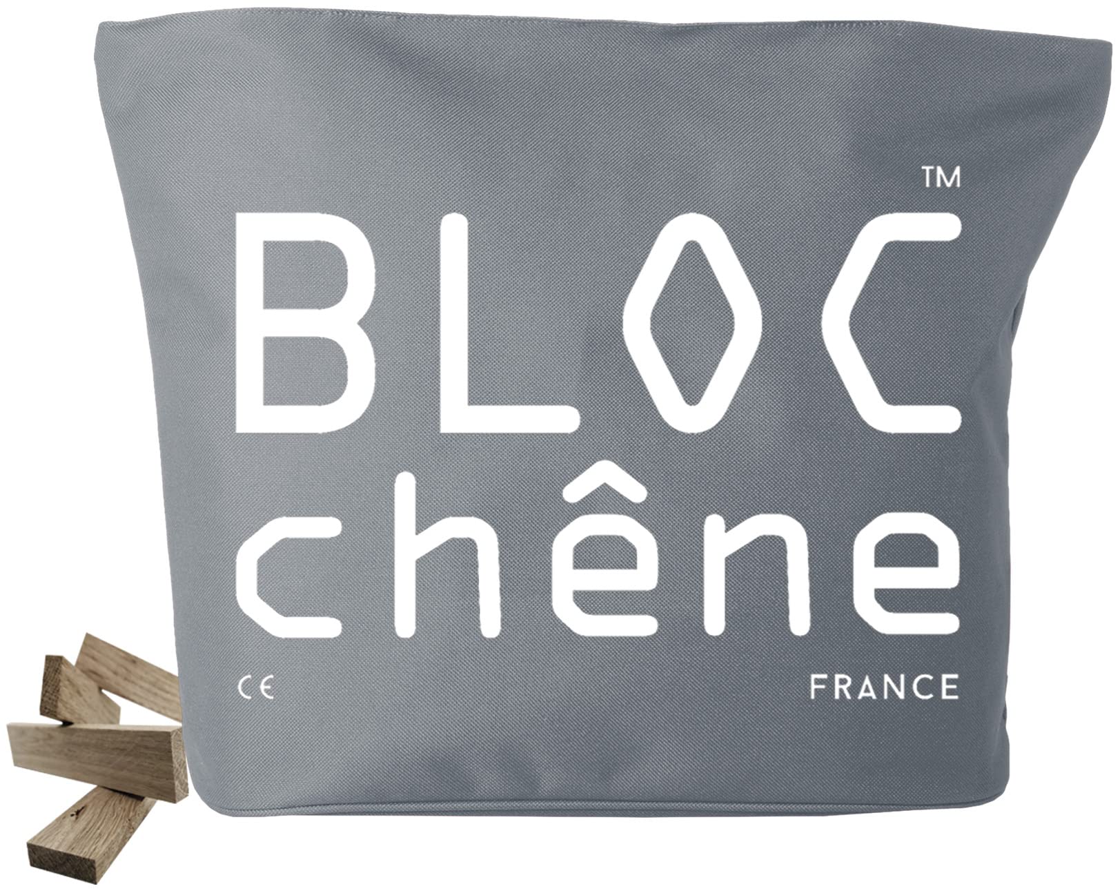 BLOC chne - Classic Grey Bag - 400 Board Construction Set for Wood Lovers