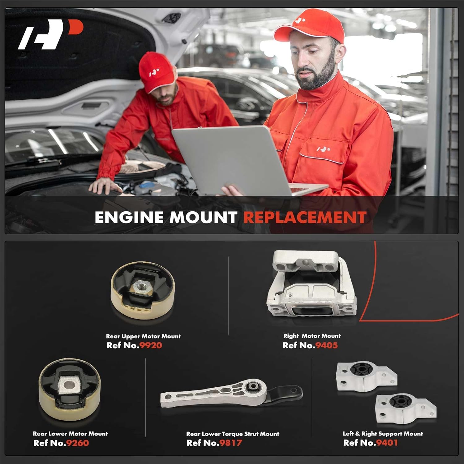 A-Premium Engine Motor Mount and Torque Strut Mount and Support Mount Kit Compatible with Audi TT Quattro 2008-2009, 3.2L, Fits Coupe Only, 6-PC Set