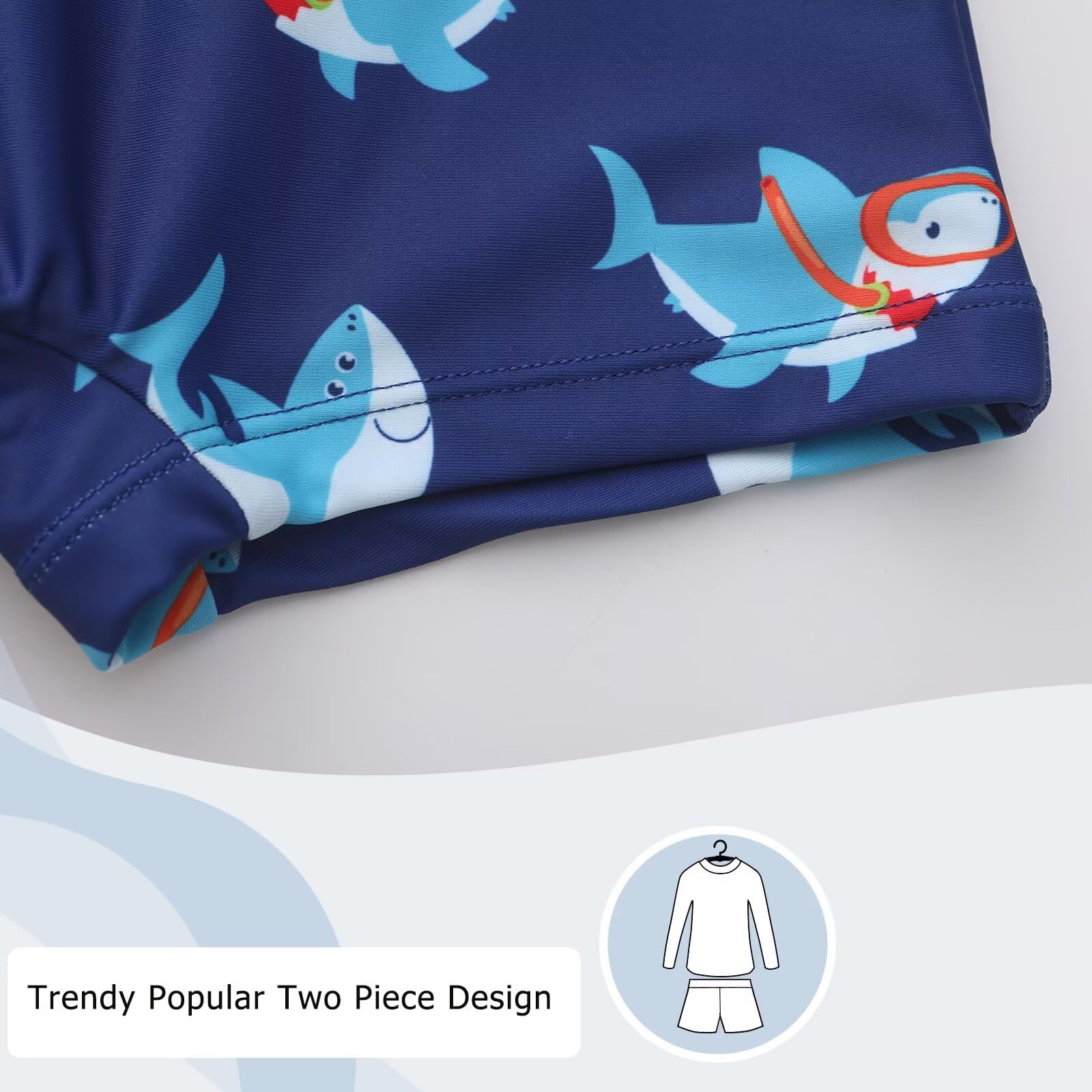 UV Shirt Kinder Baby Jungen Badeshirt Zweiteilig Langarm Schwimmshirt Kinder Badeshorts Jungen Badeset Schnelltrocknende Badeanzug Set 62 110/6 Monate-5 Jahre
