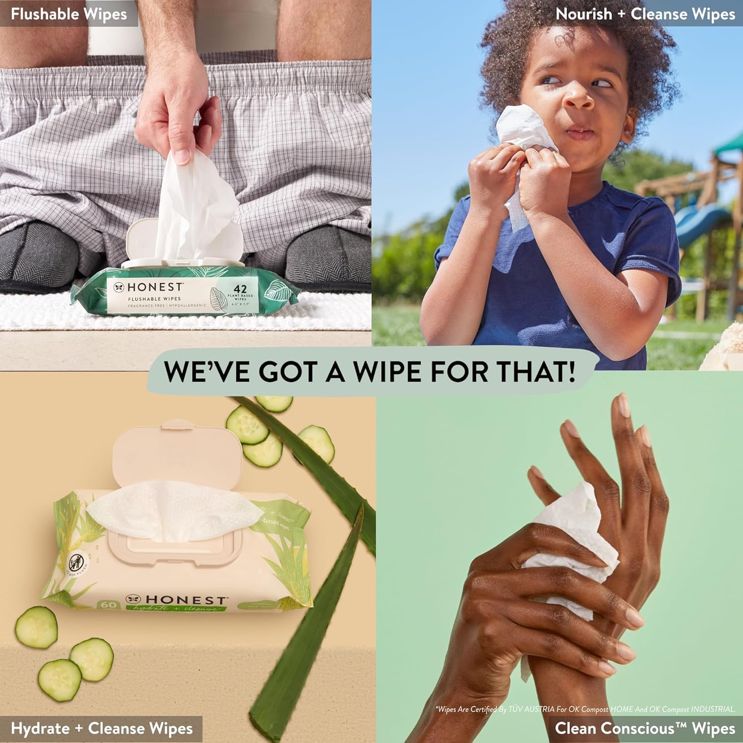 The Honest Company Clean Conscious Multi-Use Wipes | Hypoallergenic + Unscented for Sensitive Skin | Over 99% Water, Compostable, Plant Based, Baby Wipes | Pattern Play + Geo Mood (1296 Count)