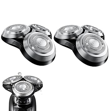 SH90 Replacement Rotary Heads Compatible with Philips Norelco Shavers Series 9000,Replacement Shaver Head with Double Metal Wheel Buckle and Upgrade Double-Layer Precision Blades 2 packs