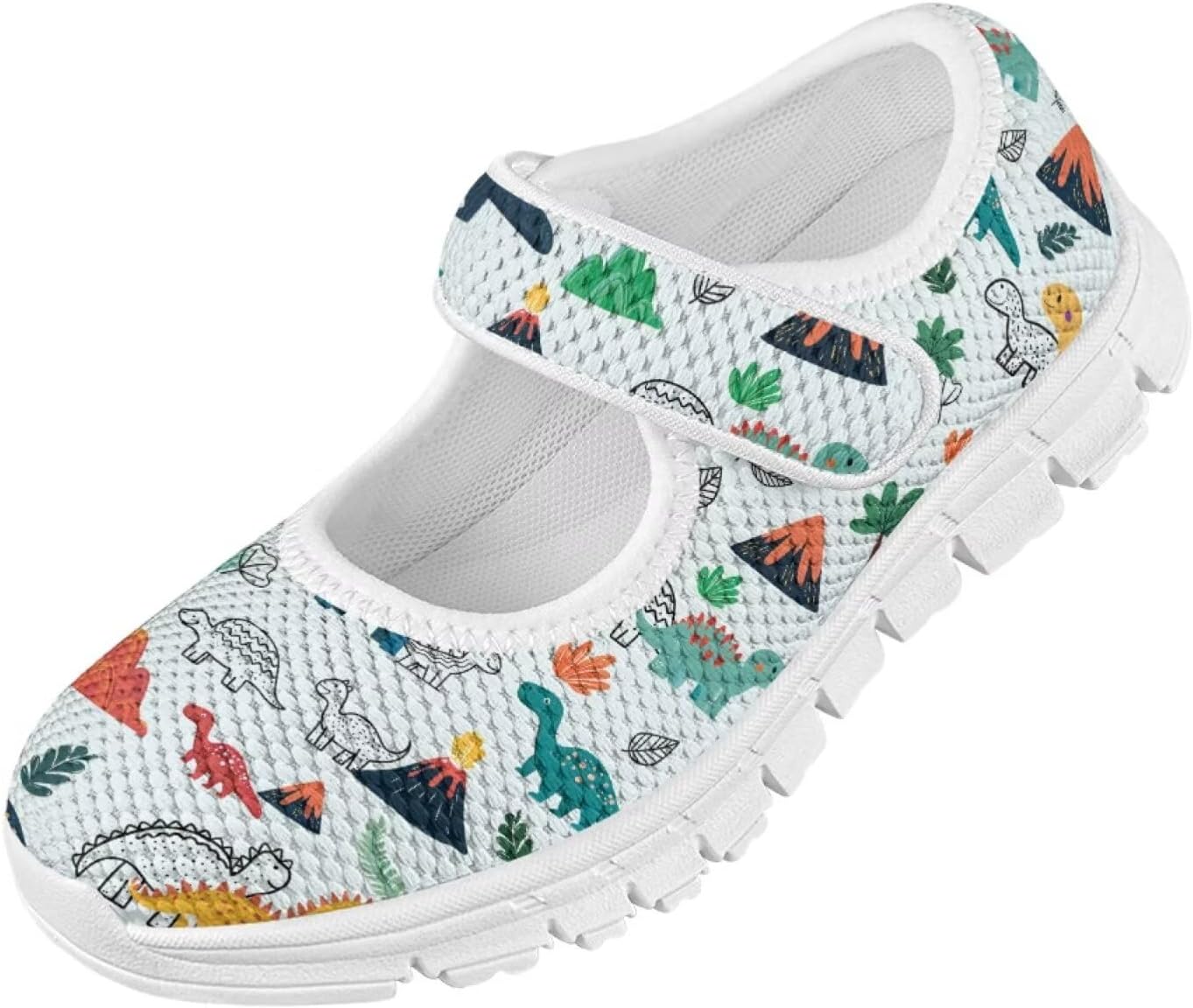 SYtrade Girls Mary Jane Flats Slip-on Lightweight Walking Shoes White Sole
