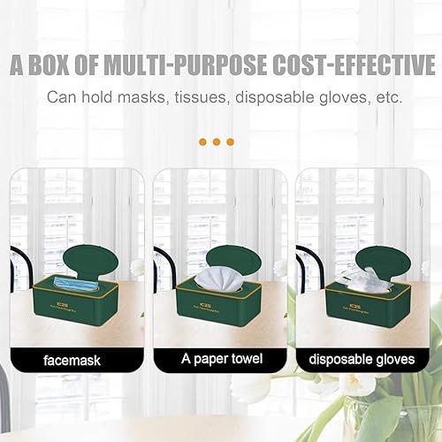 Miniatura 4 de Tinkei Dispensador de toallitas húmedas, caja de almacenamiento de servilletas para bebé, contenedor a prueba de polvo, caja de pañuelos húmedos