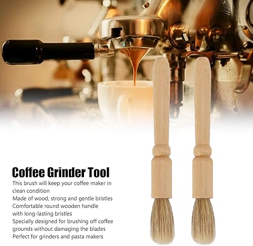 Miniatura 2 de TOPINCN 2 piezas de molinillo de café cepillo de limpieza de mesa Accesorios de mostrador de madera de haya, herramienta de limpieza de máquina,