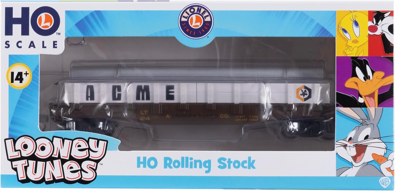 Lionel Looney Tunes Acme Gondola HO Gauge Model Train Car with Pipe Load
